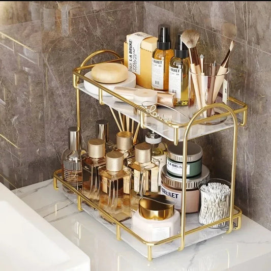 2 Tier Bathroom Organizer, Premium for Organization.