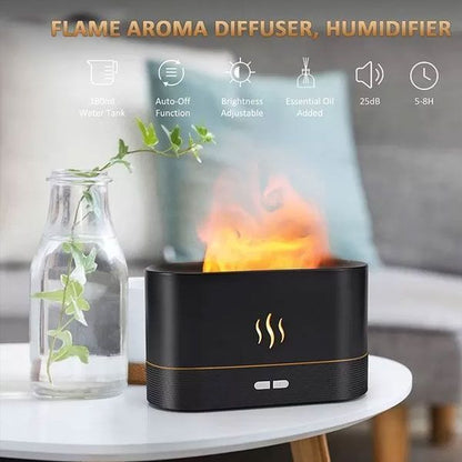 Flame Air Diffuser, Humidifier, Portable-noiseless Aroma Diffuser