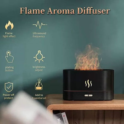 Flame Air Diffuser, Humidifier, Portable-noiseless Aroma Diffuser